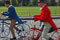 men riding velocipedes during Jane Austen Festival Bath 2010